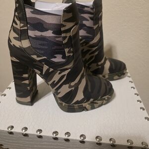 Gianni Bini Camouflage High Heel Booties
